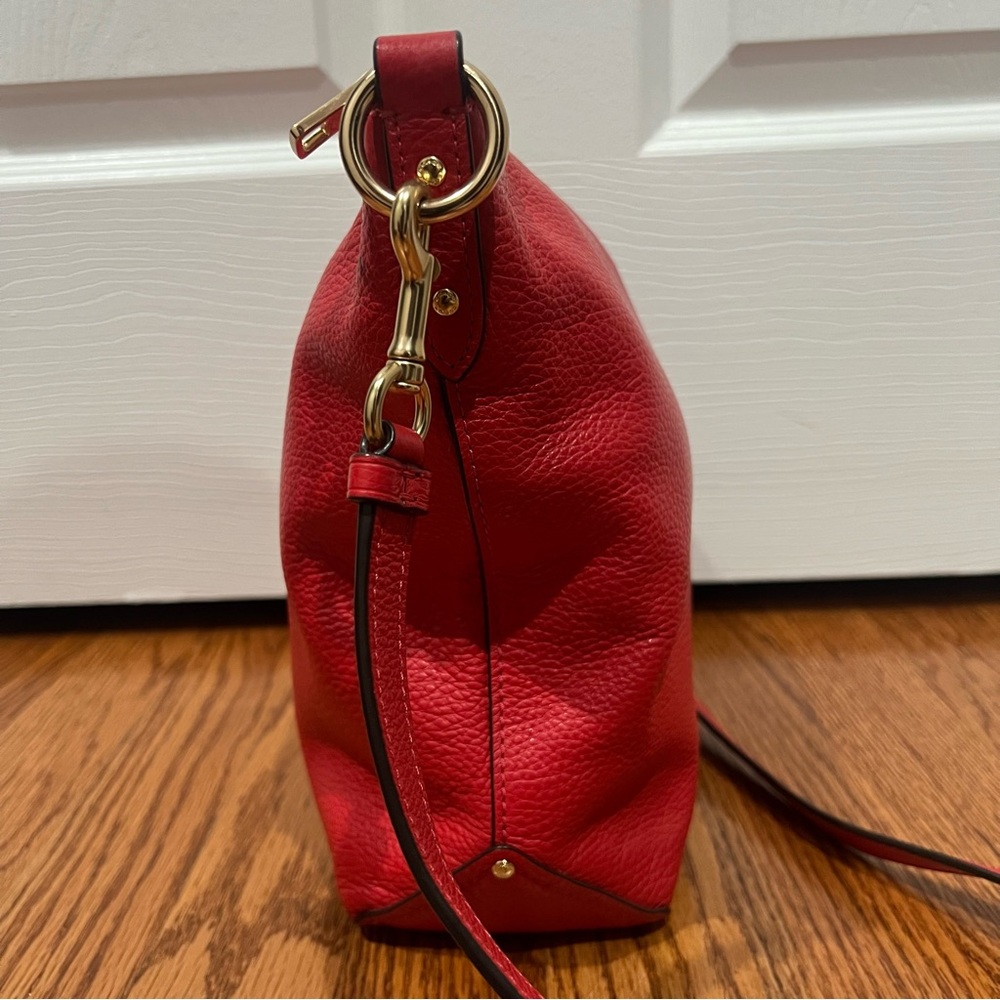 Coach red pebbled leather bag - Picture 5 of 16